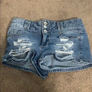 ripped jean shorts